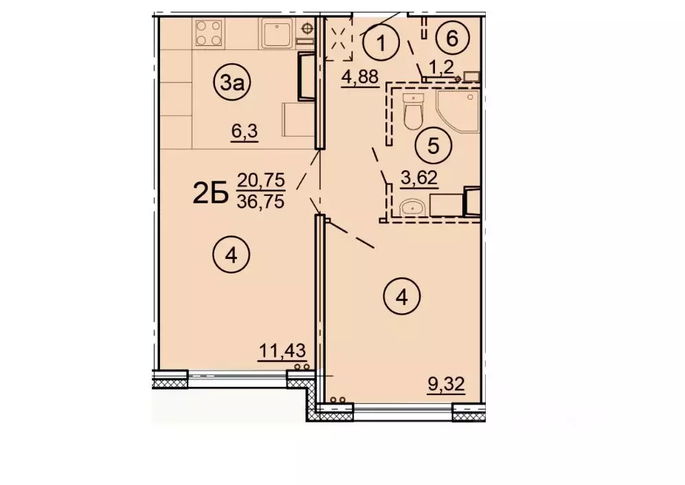 2-к кв. Ярославская область, Ярославль ул. Дядьковская, 16А (36.75 м) - Фото 2