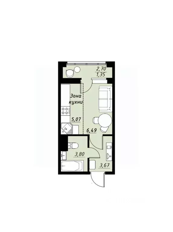 Студия Тамбовская область, Тамбов Телецентр мкр, Строганов жилой ... - Фото 1