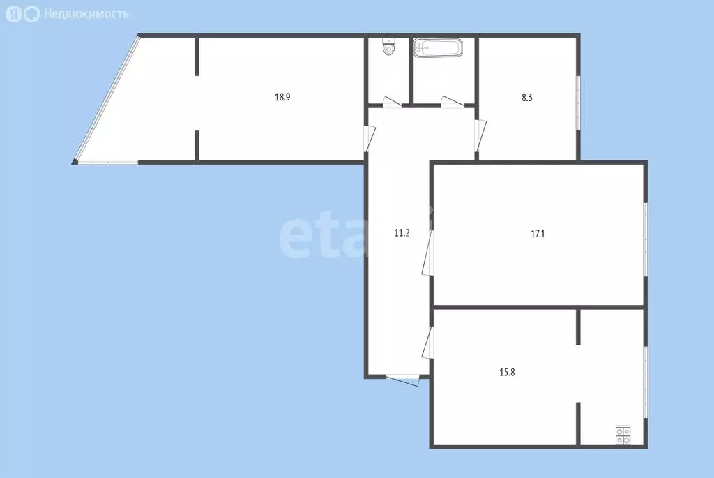 3-комнатная квартира: Черкесск, улица Балахонова, 39 (74.9 м) - Фото 1