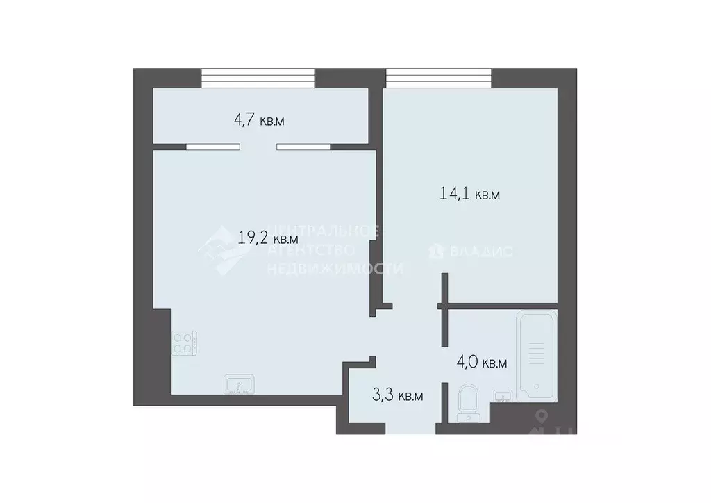 1-к кв. Рязанская область, Рязань ул. Александра Полина, 3 (45.28 м) - Фото 2