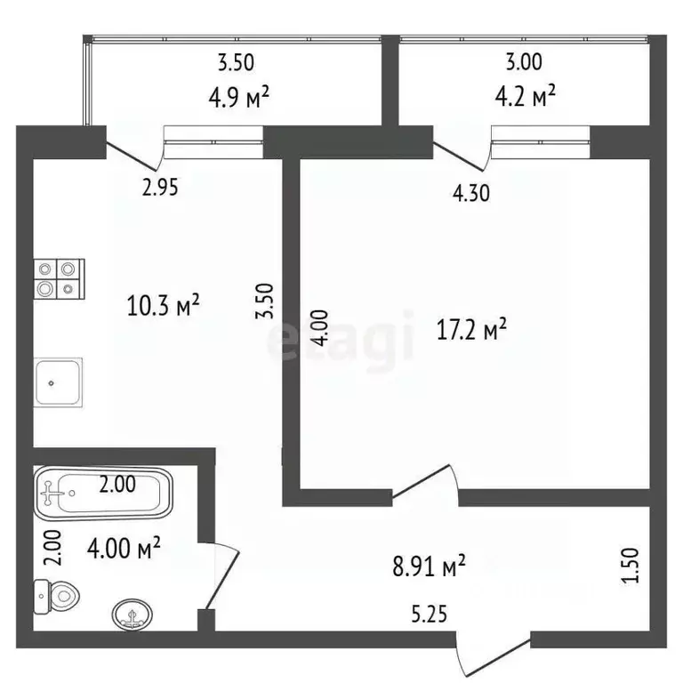 1-к кв. Севастополь ул. Челнокова, 12/3 (45.3 м) - Фото 1
