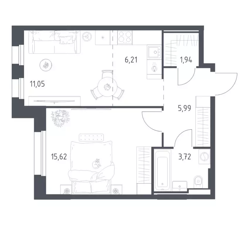 1-комнатная квартира: посёлок городского типа Заречье, ЖК Заречье ... - Фото 1