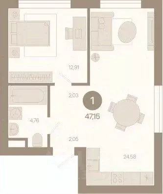 2-к кв. Ямало-Ненецкий АО, Ноябрьск И мкр,  (47.15 м) - Фото 0