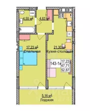 1-к кв. Калининградская область, Зеленоградск ул. Гагарина, 87 (53.2 ... - Фото 0