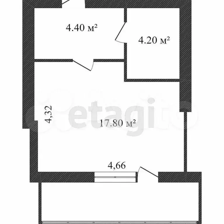 Квартира-студия, 26,7 м, 4/12 эт. - Фото 0