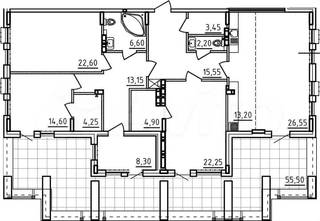 4-к. квартира, 153 м, 9/9 эт. - Фото 1