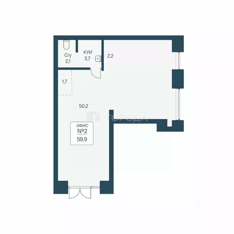 Офис в Новосибирская область, Новосибирск ул. Брестская Горка, 100 (60 ... - Фото 2