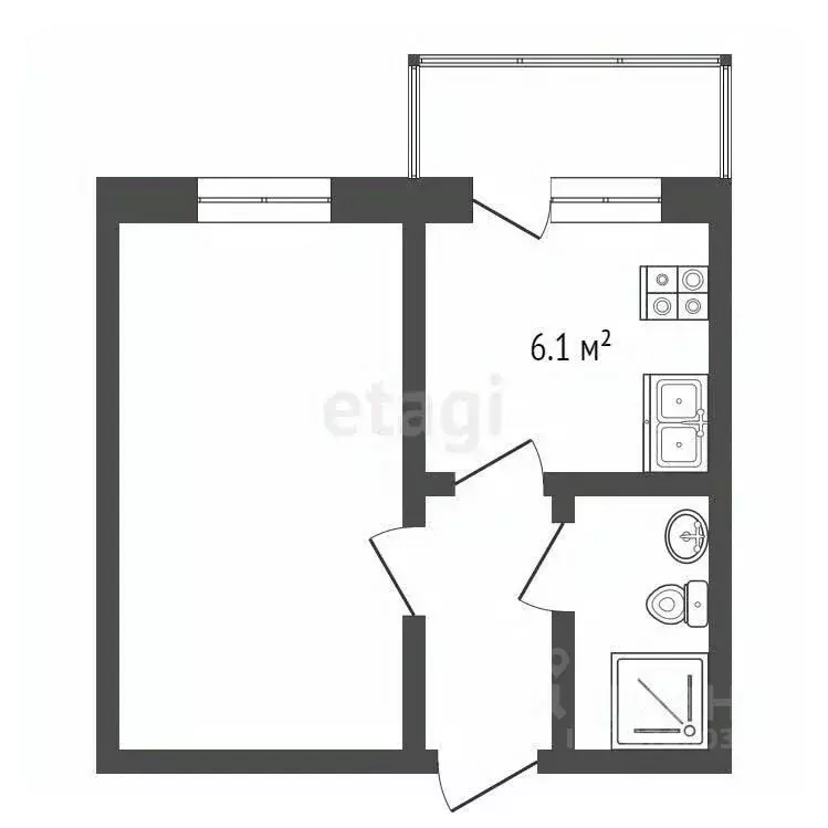 1-к кв. Крым, Евпатория ул. Чапаева, 28Л (34.1 м) - Фото 2