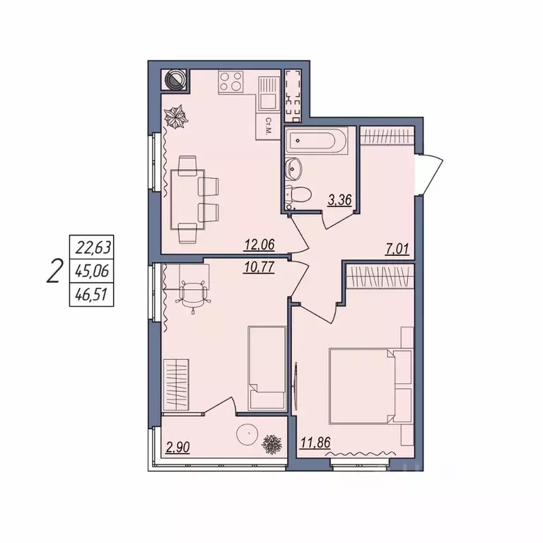 2-к кв. Волгоградская область, Волгоград ул. Тракторостроителей, 31/1 ... - Фото 1