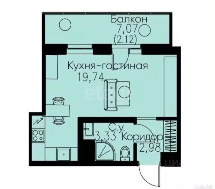 Студия Ленинградская область, Кудрово г. Всеволожский район, Заневское ... - Фото 0