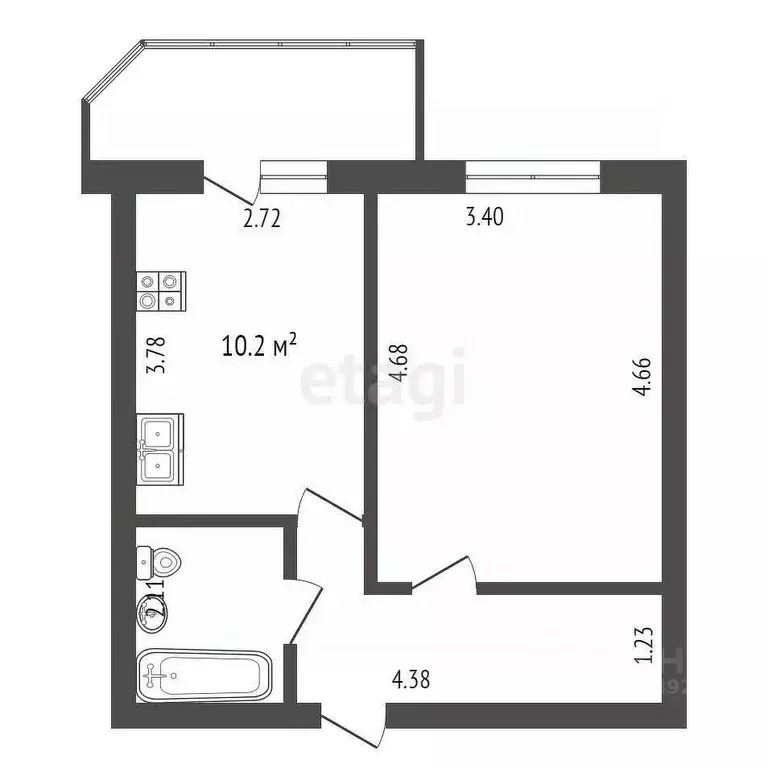1-к кв. Вологодская область, Вологда ул. Ломоносова, 3к2 (36.1 м) - Фото 2