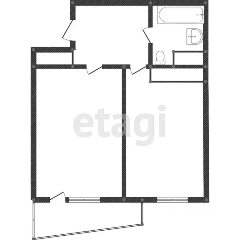 1-к кв. Ханты-Мансийский АО, Сургут ул. Семена Билецкого, 14 (43.0 м) - Фото 1