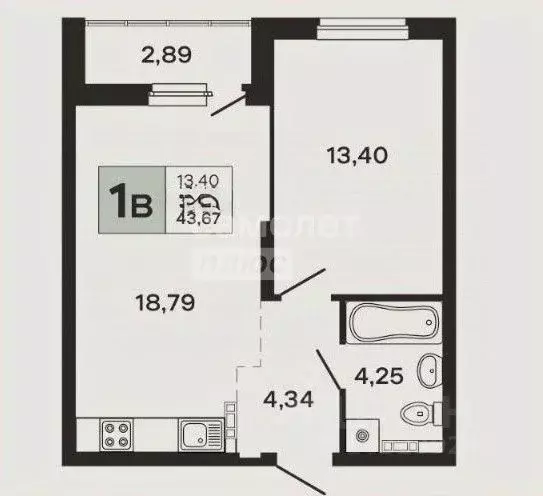 2-к кв. Свердловская область, Екатеринбург ул. Очеретина, 14 (46.0 м) - Фото 2