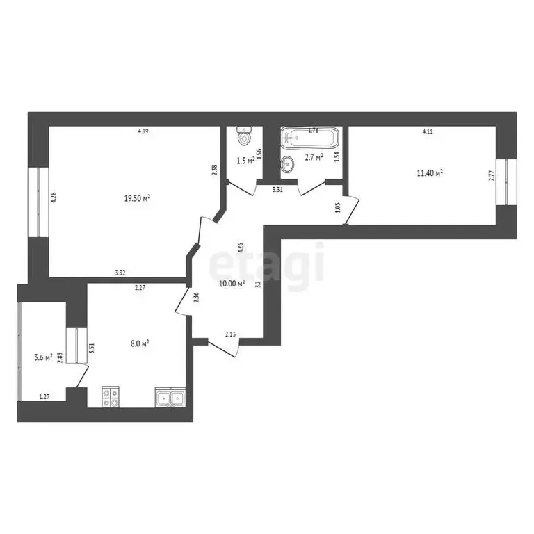 2-комнатная квартира: село Мариинский, микрорайон Лазурный, Лазурная ... - Фото 1