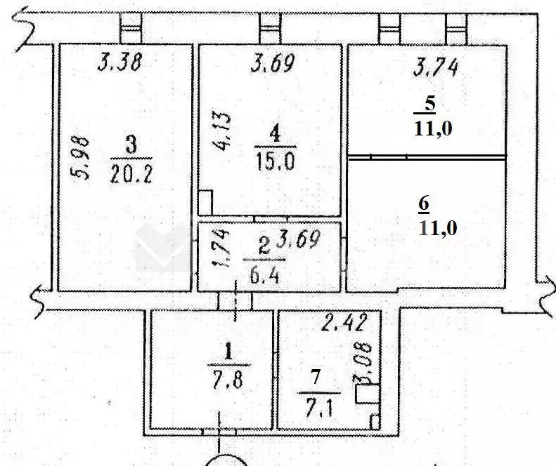 3-комнатная квартира: посёлок Ростовка, 28 (78.5 м) - Фото 1