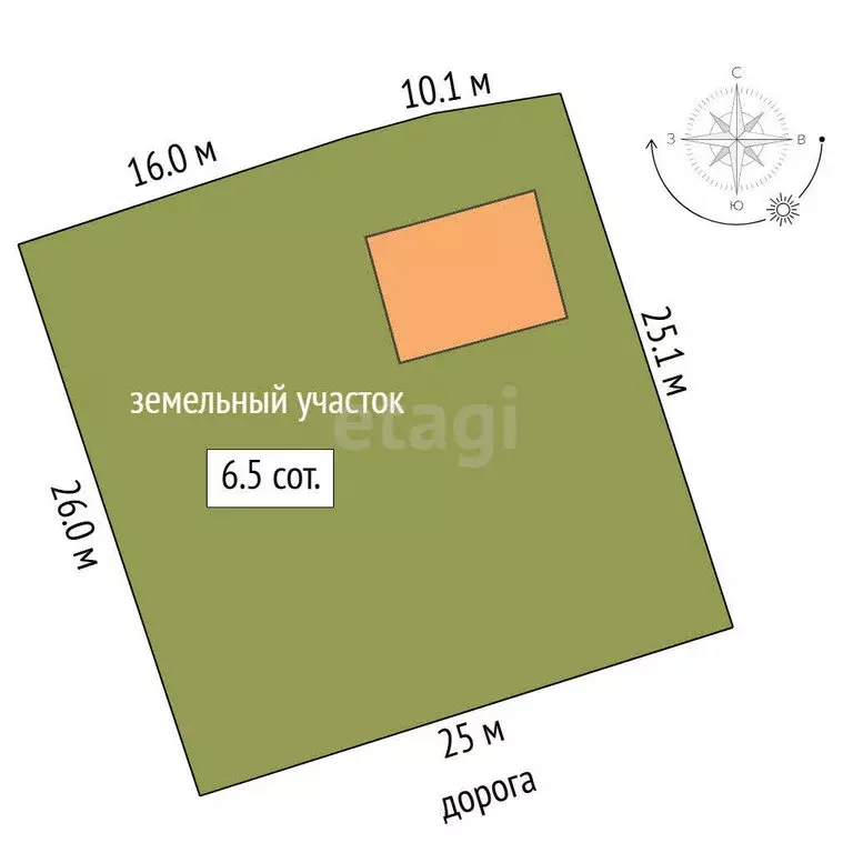 Участок в Тюмень, СНТ Салют, Цветочная улица (6.54 м) - Фото 1