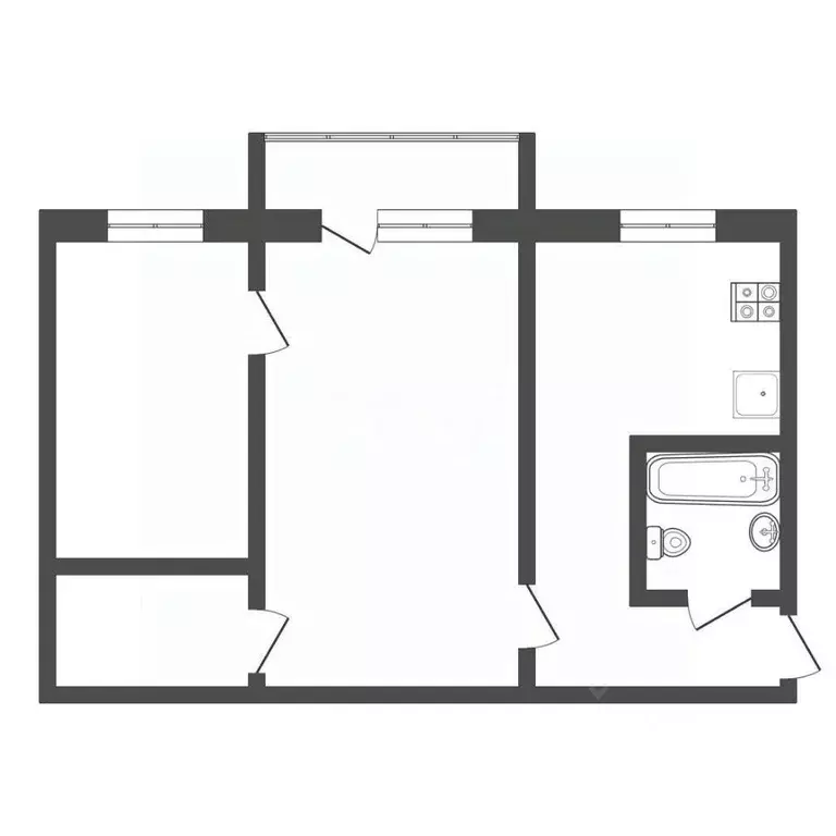 2-к кв. Тульская область, Богородицк Комсомольская ул., 58 (43.3 м) - Фото 2