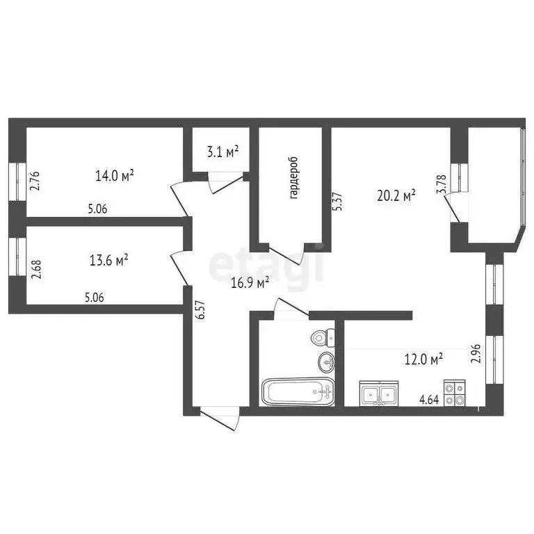 3-комнатная квартира: Ярославль, улица Труфанова, 28А (96.9 м) - Фото 0
