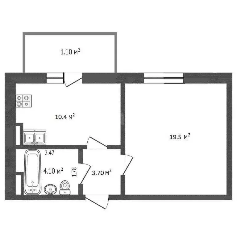 1-комнатная квартира: Евпатория, улица Чапаева, 95 (41.8 м) - Фото 1