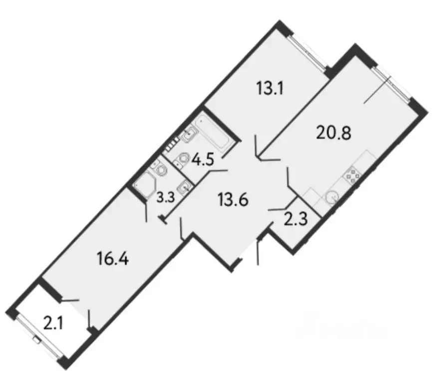 2-к кв. Санкт-Петербург Миргородская ул., 1 (73.0 м) - Фото 2