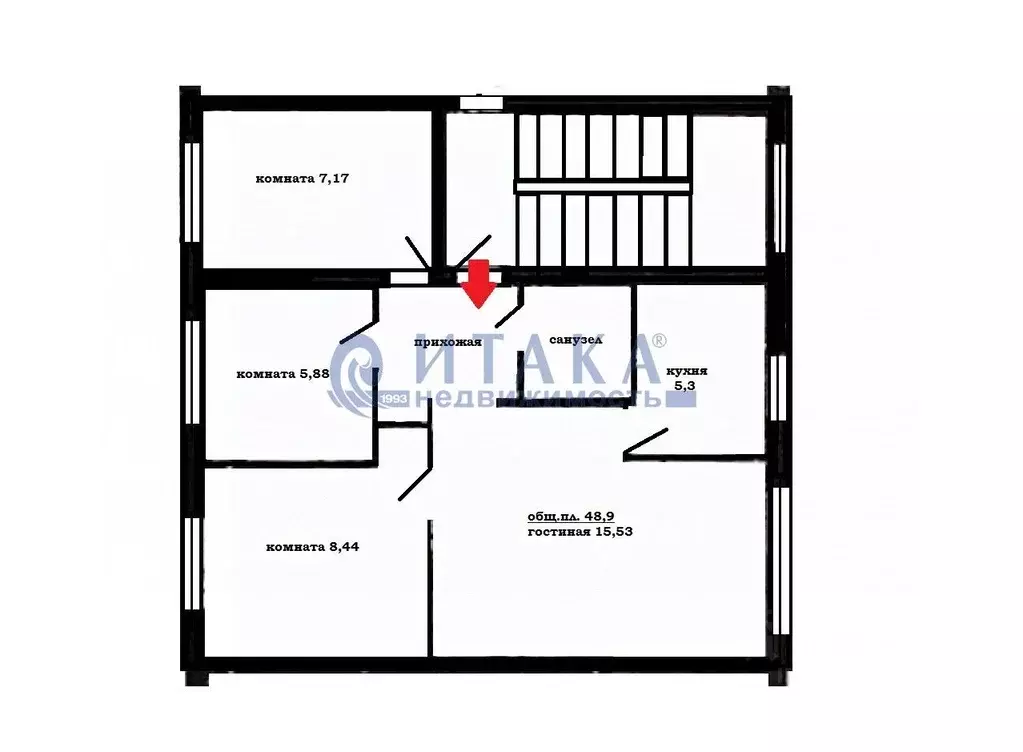 4-к кв. Санкт-Петербург ул. Костюшко, 52 (48.9 м) - Фото 1