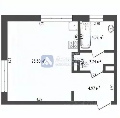 Студия Тюменская область, Тюмень ул. Московский Тракт, 83к6 (35.0 м) - Фото 2