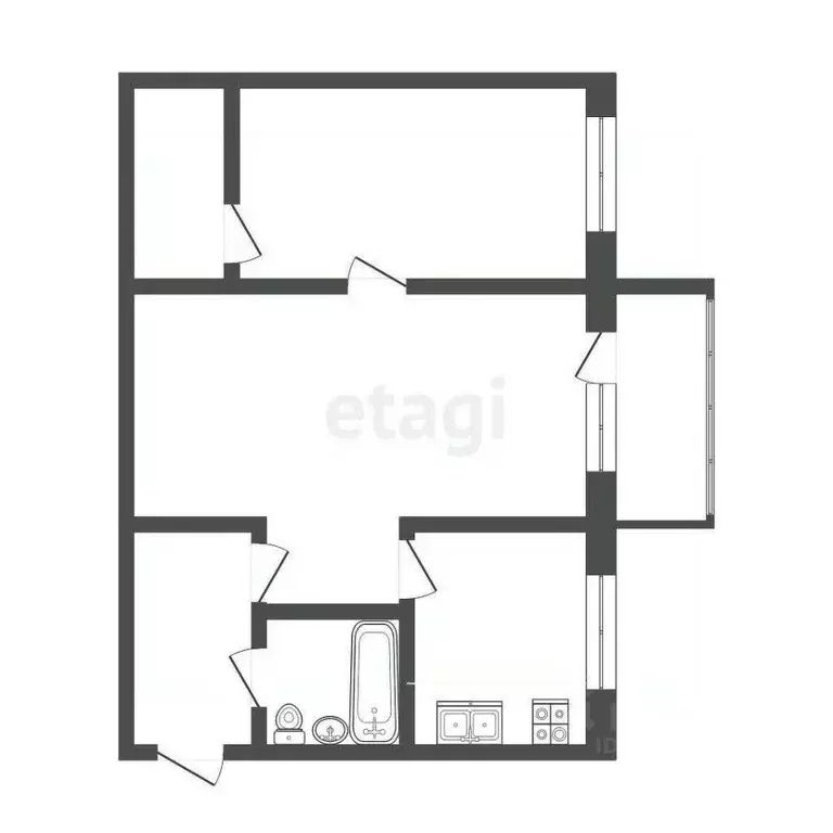 2-к кв. Челябинская область, Челябинск Красная ул., 42 (42.2 м) - Фото 0
