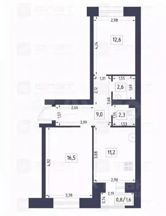 2-к кв. Татарстан, Пестречинский район, Кощаковское с/пос, д. Царево ... - Фото 2