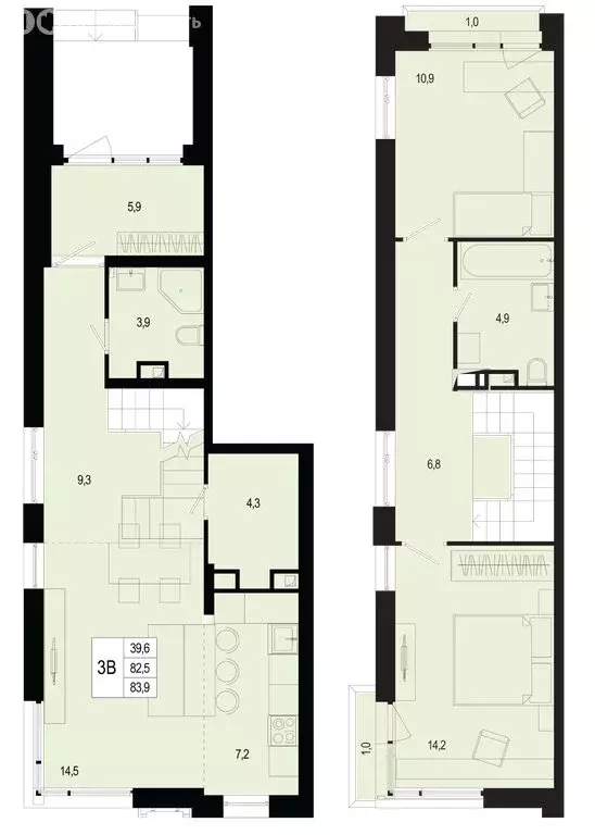 3-комнатная квартира: Московская область, городской округ Подольск, ... - Фото 1