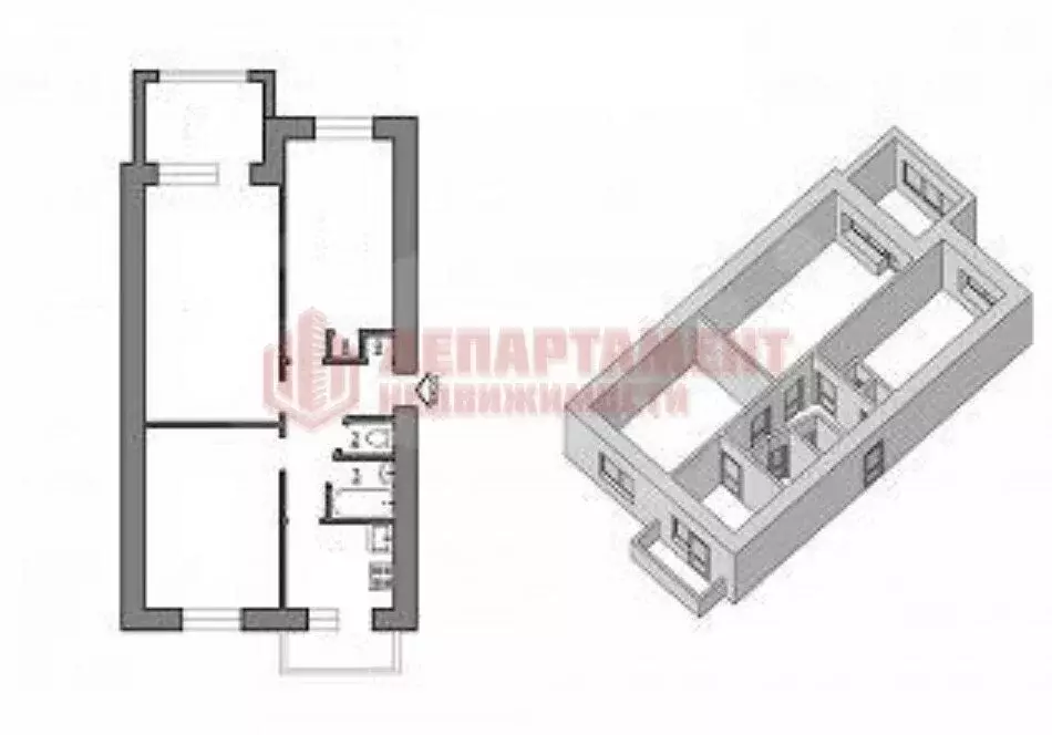 3-комнатная квартира: Астрахань, улица Генерала Епишева, 34 (58 м) - Фото 1