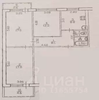 3-к кв. Башкортостан, Уфа ул. Шафиева, 41 (69.3 м) - Фото 2
