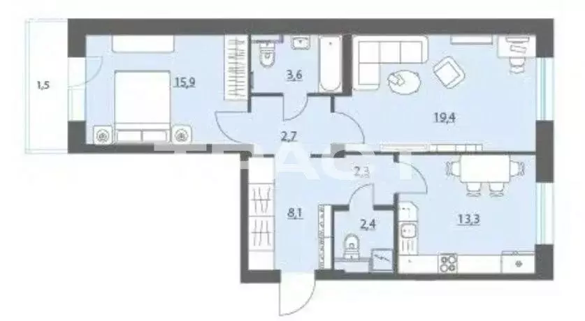 2-комнатная квартира: Воронеж, улица Загоровского, 7к4 (70 м) - Фото 1