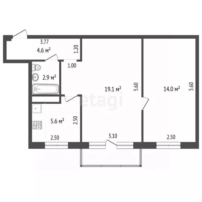 2-к кв. Орловская область, Орел Планерная ул., 47 (46.2 м) - Фото 1