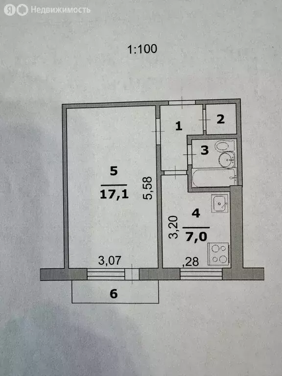 1-комнатная квартира: Белгород, улица Костюкова, 47 (31 м) - Фото 2