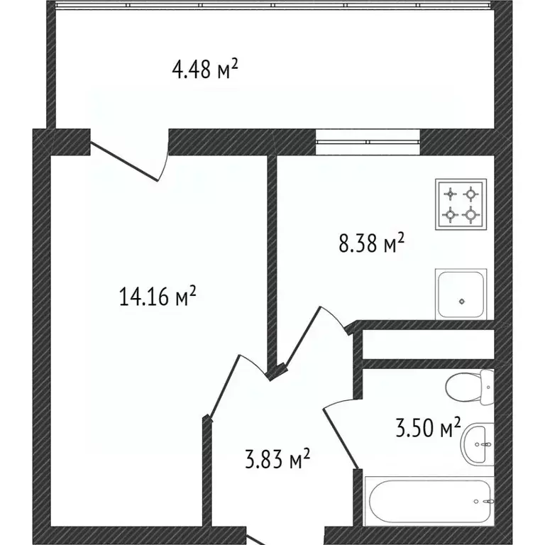 1-к кв. Вологодская область, Вологда ул. Карла Маркса, 33 (30.1 м) - Фото 1