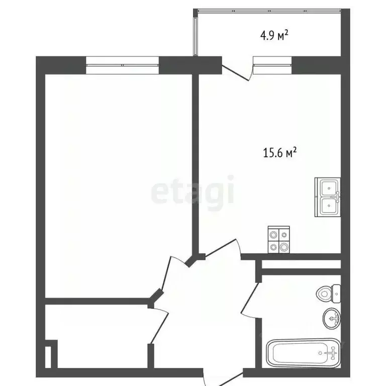 1-к кв. Краснодарский край, Новороссийск просп. Ленина, 95Г (46.2 м) - Фото 2