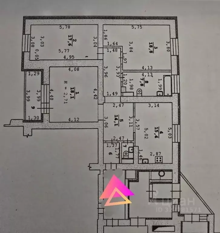 3-к кв. Свердловская область, Екатеринбург ул. Фурманова, 66 (95.5 м) - Фото 2