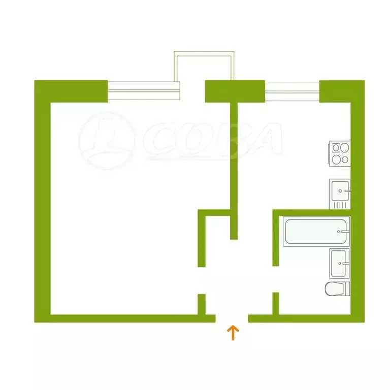 Квартира-студия: Курган, улица Некрасова, 31 (17.5 м) - Фото 1