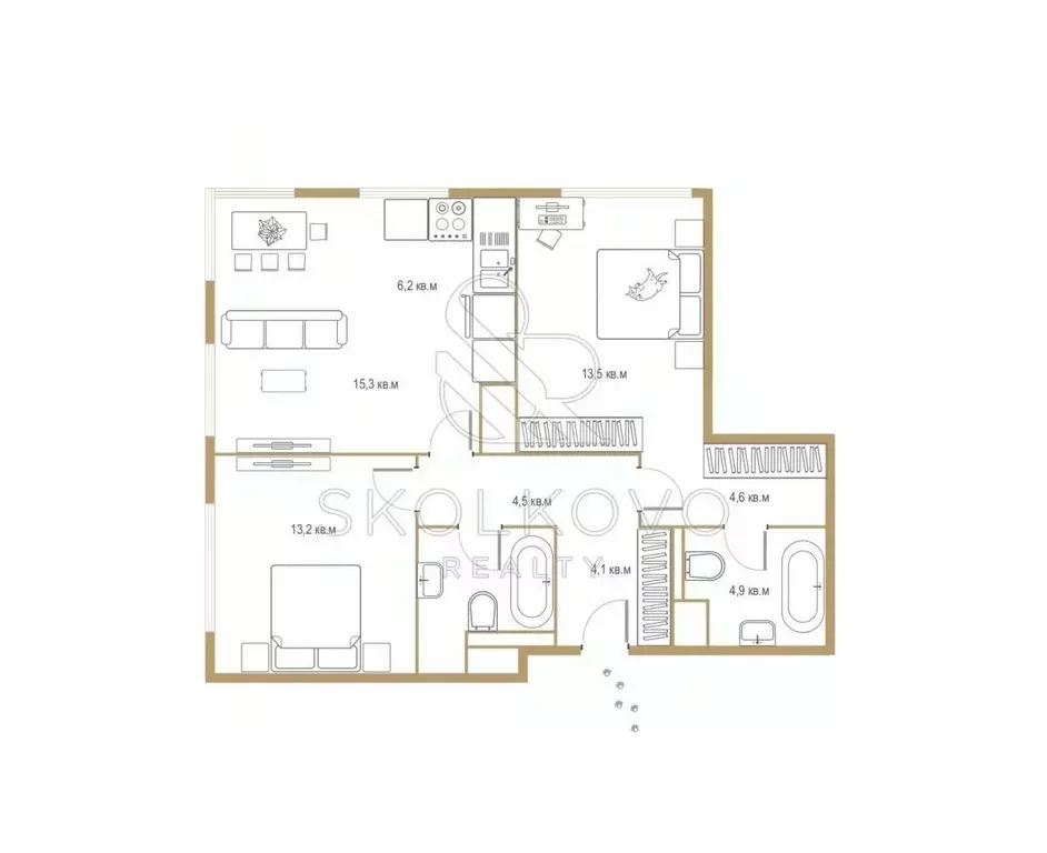 3-к кв. Москва просп. Генерала Дорохова, 39к1В (71.2 м) - Фото 2