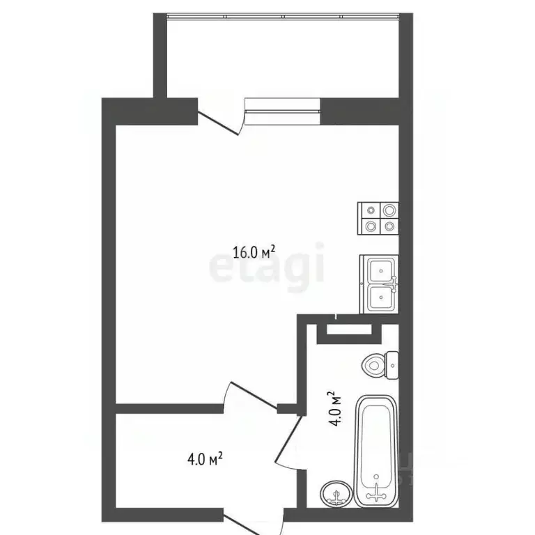 Студия Челябинская область, Миасс ул. Вернадского, 3 (24.3 м) - Фото 1