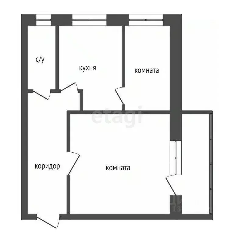 2-к кв. Красноярский край, Красноярск ул. Глинки, 28а (48.4 м) - Фото 1