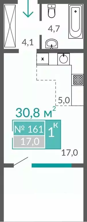 1-к кв. Крым, Евпатория ул. Симферопольская, 2Х (40.7 м) - Фото 0