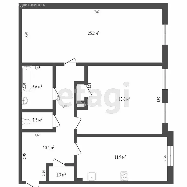 2-комнатная квартира: Тверь, улица Салтыкова-Щедрина, 44 (58.4 м) - Фото 1