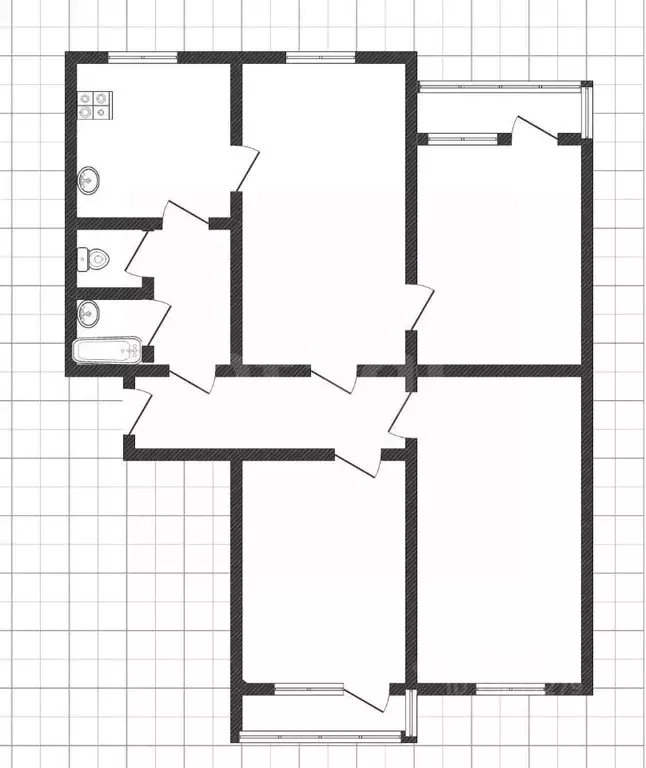 4-к кв. Белгородская область, Белгород ул. Буденного, 15 (85.0 м) - Фото 2