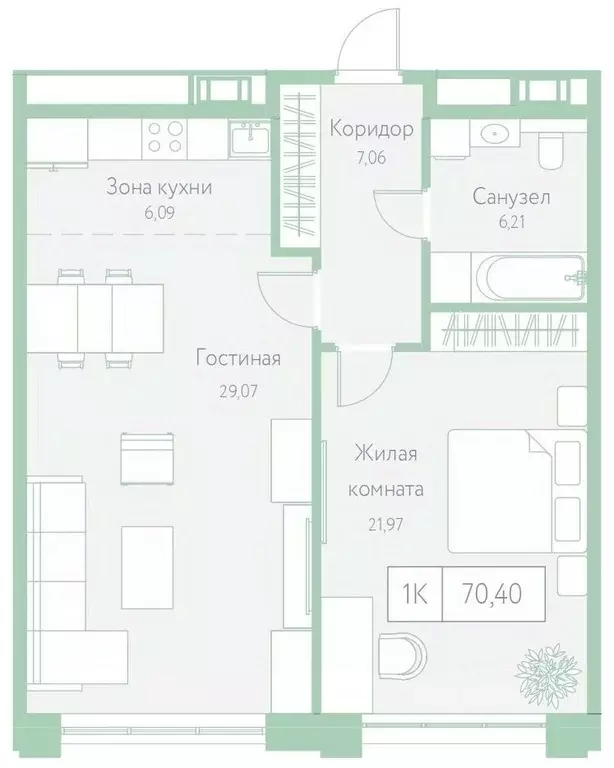 1-к кв. Хабаровский край, Хабаровск Доступный пер., 14 (70.4 м) - Фото 1