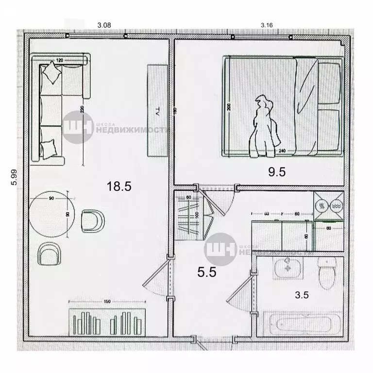 2-комнатная квартира: Санкт-Петербург, улица Руставели, 37 (37 м) - Фото 1