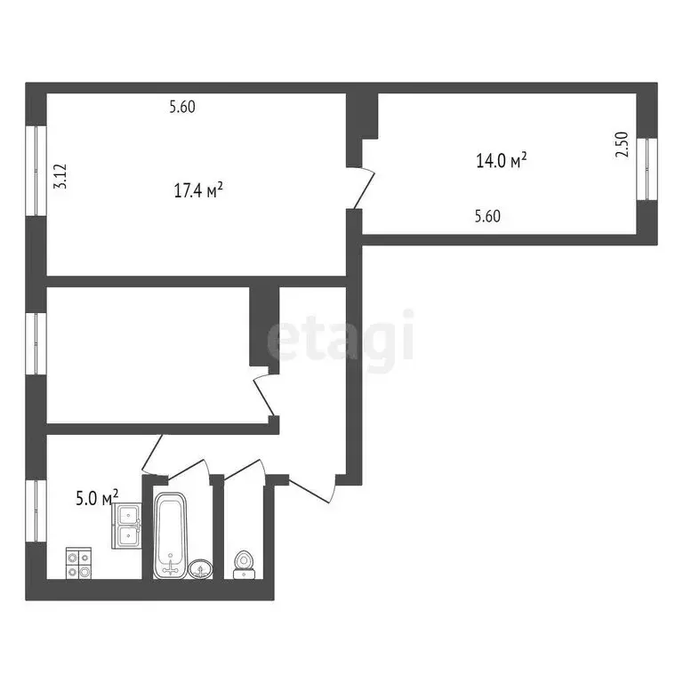 3-комнатная квартира: Елизово, улица Ленина, 34 (57.9 м) - Фото 1