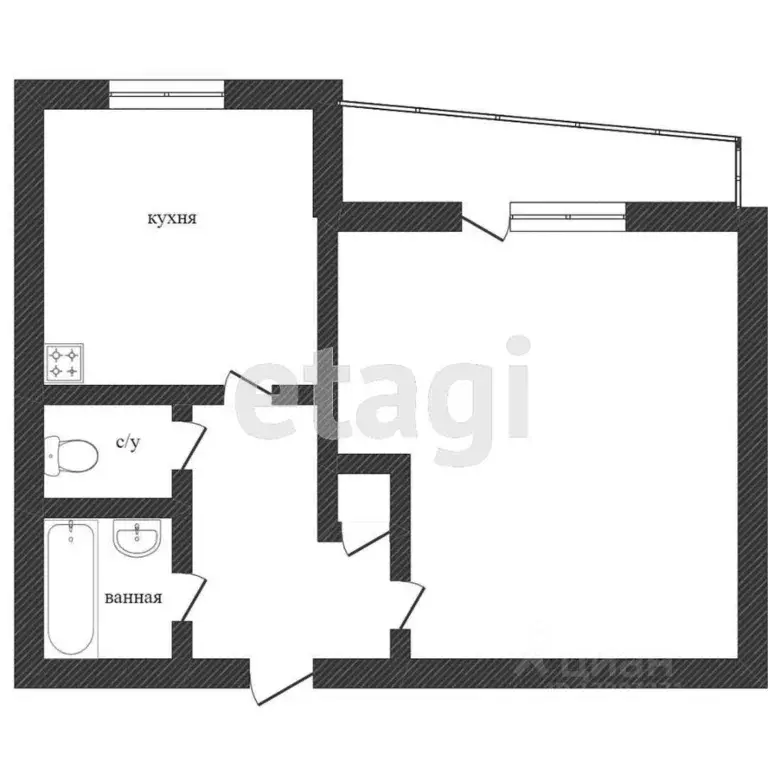 1-к кв. Свердловская область, Нижний Тагил Уральский просп., 38 (34.2 ... - Фото 1