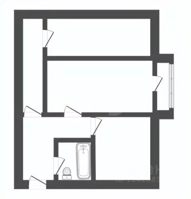 2-к кв. Воронежская область, Поворино Лесозащитная ул., 5 (42.4 м) - Фото 2