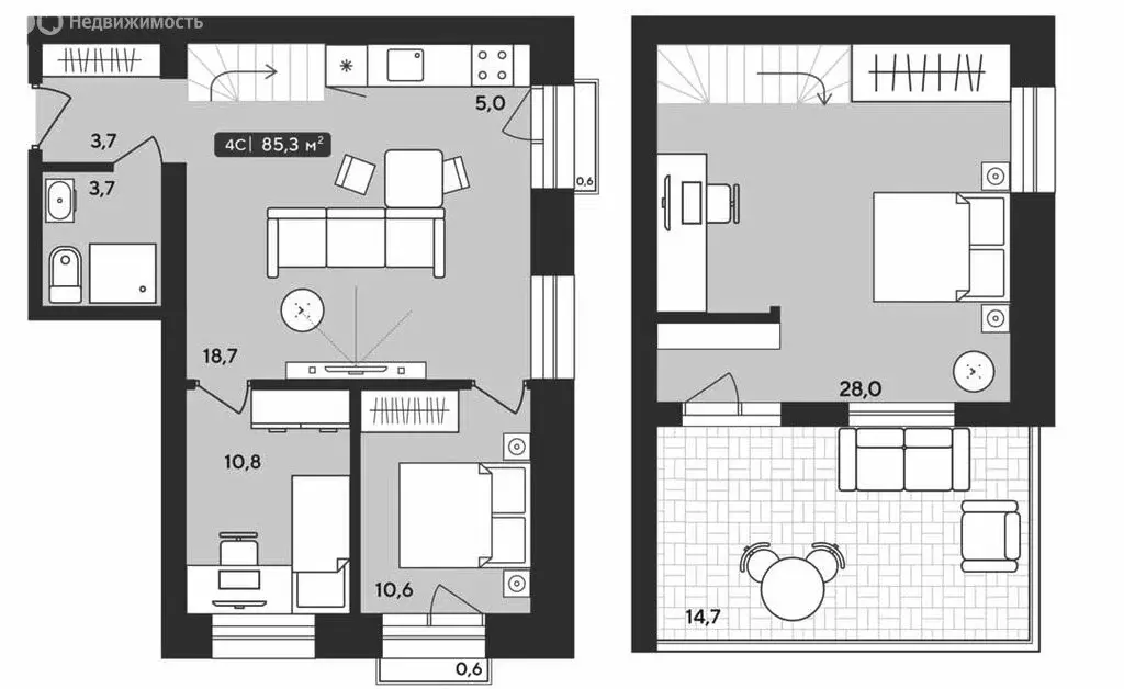 2-комнатная квартира: Октябрьский, жилой комплекс Альпийский квартал, ... - Фото 1
